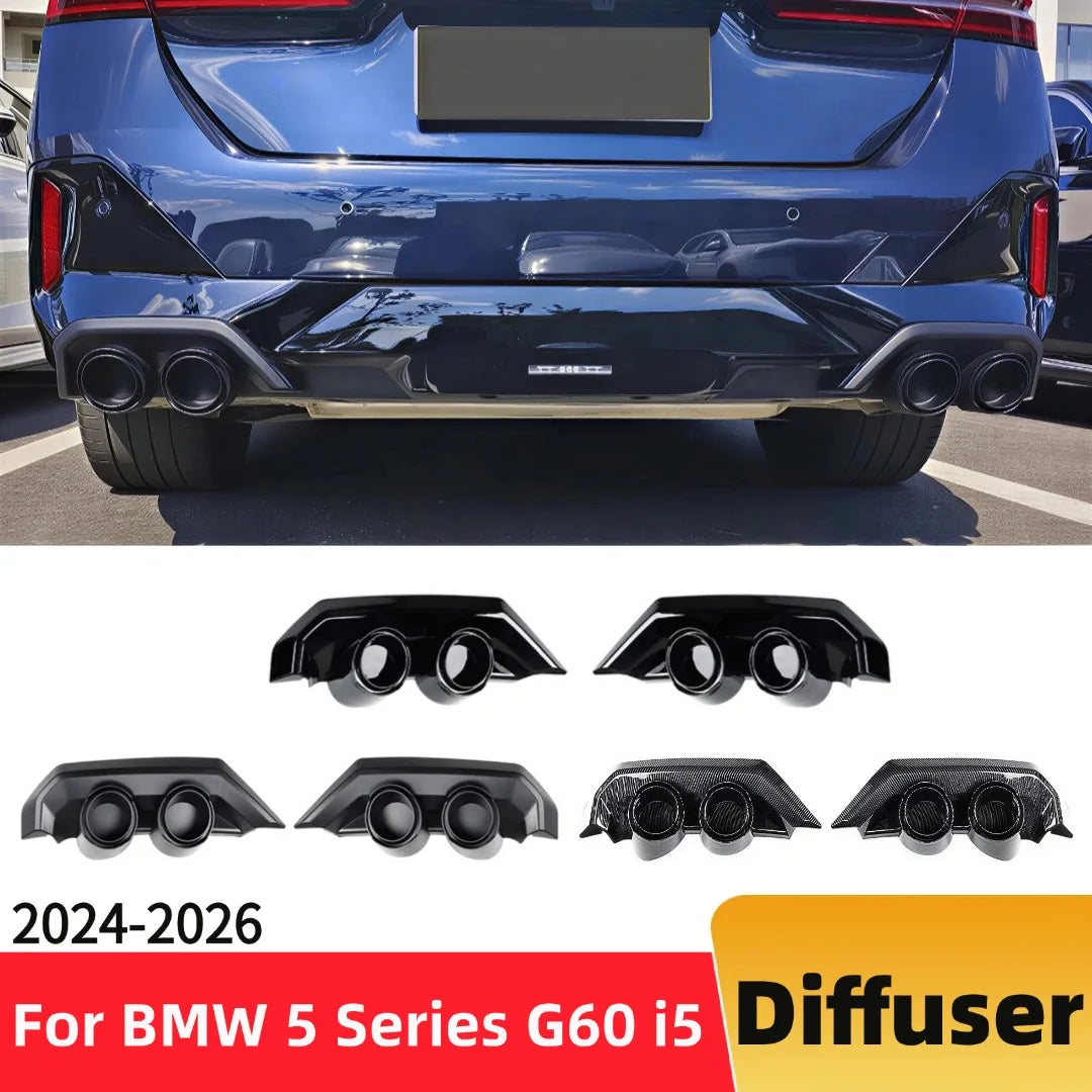 For BMW 5 Series I5 G60 2PCS Exhaust Tip Cover Rear Lip Diffuser