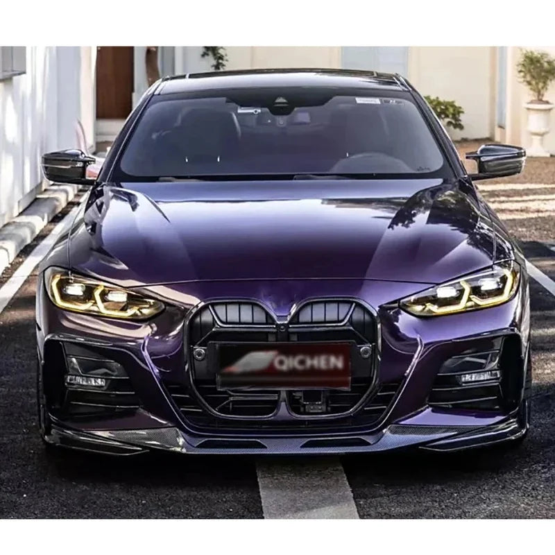 For BMW 4 Series G22 G23 Dry Carbon Fiber Front Lip Bumper