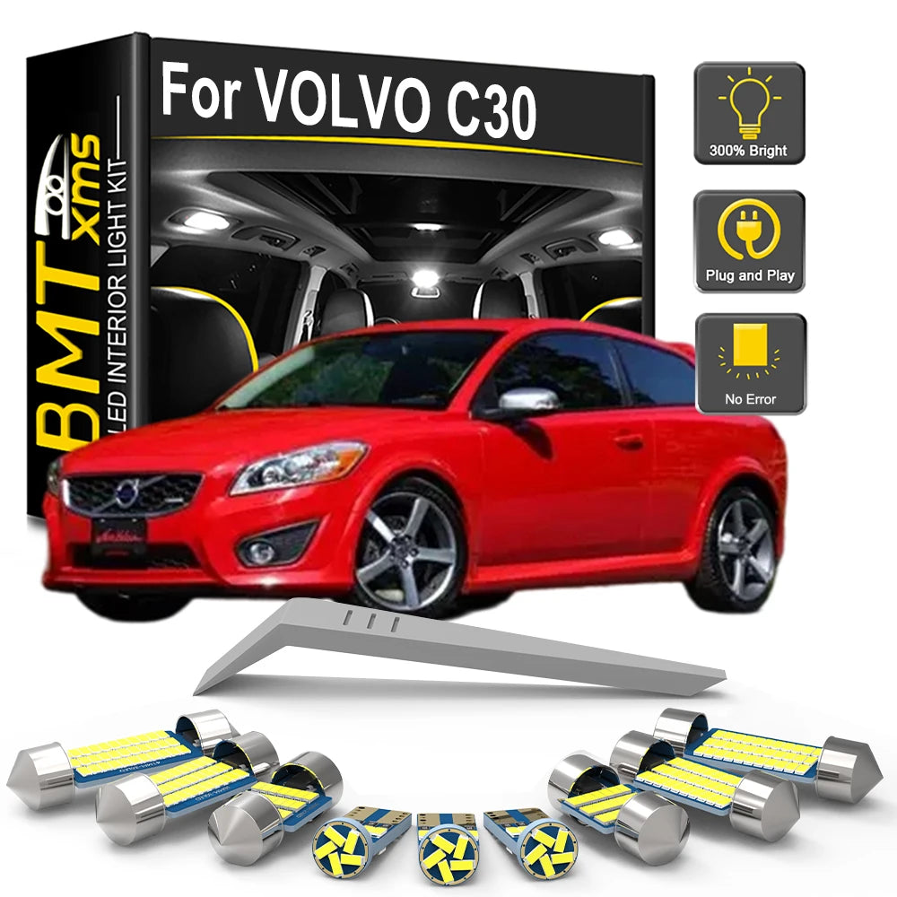For Volvo C30 2007 2008 2009 15PCS Interior Bulb Kit 2010 2011