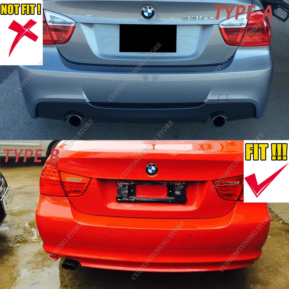 For BMW E90 E91 3 Series Rear Bumper Diffuser Side Splitter 316D