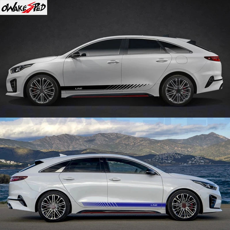 For Kia Proceed Gt GT-line Accessories 2PCS Body Door Side Skirt