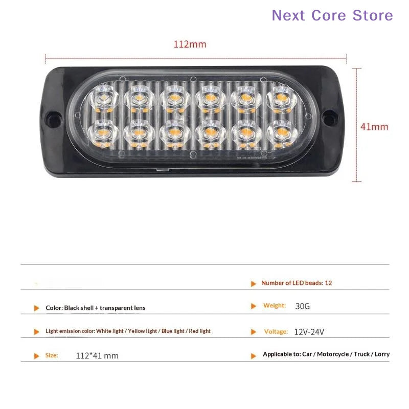 For Auto Drl Nc Strobe Emergency Flashing Beacon Warning 12V 24V