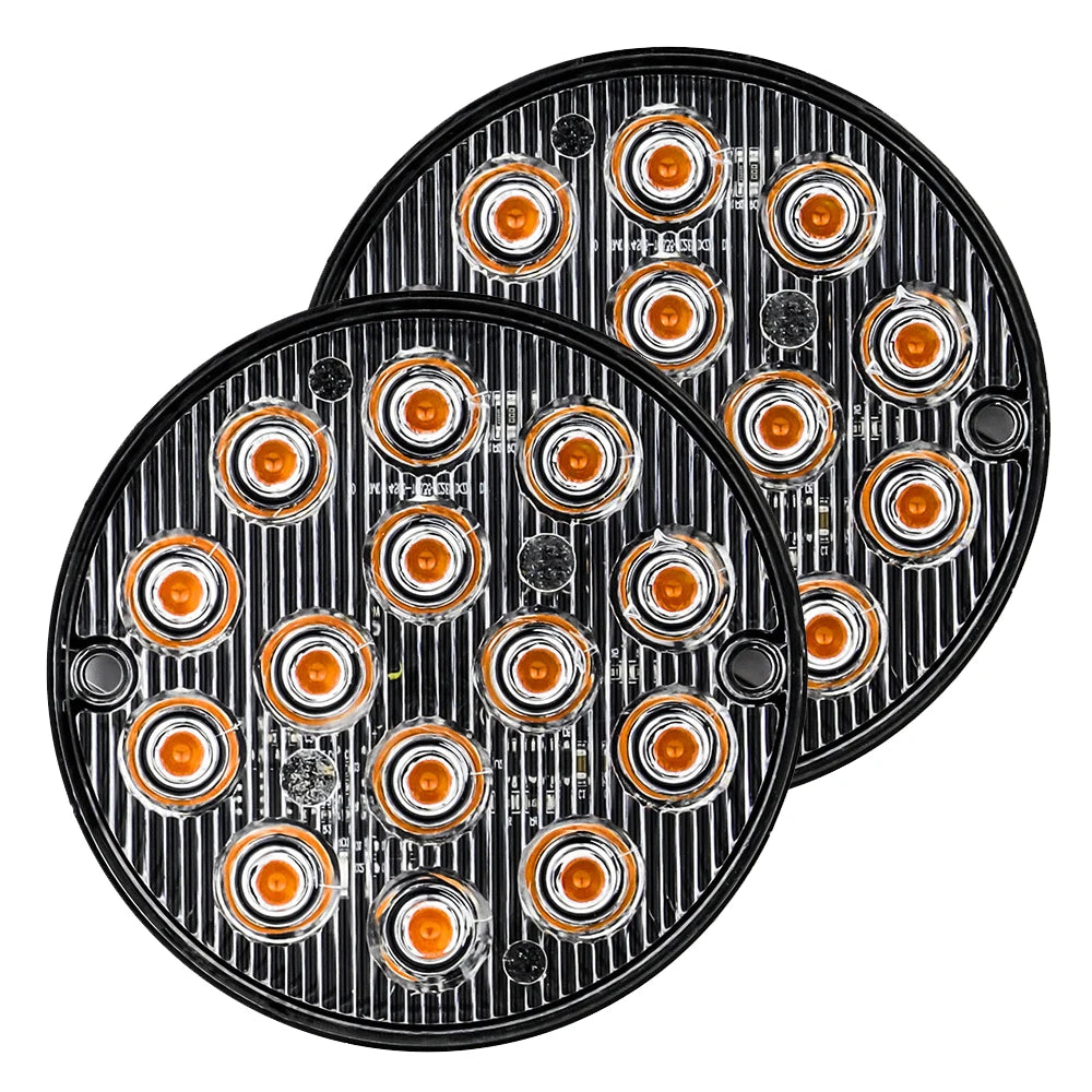 2PCS Strobe Warning Grille Flashing Truck Amber Traffic 12V