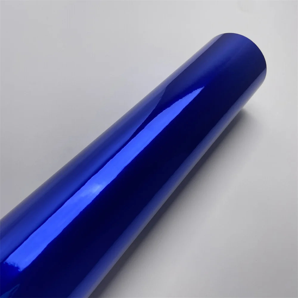 Blue Chrome Vinyl Wrap Film Waterproof Air Bubble Self