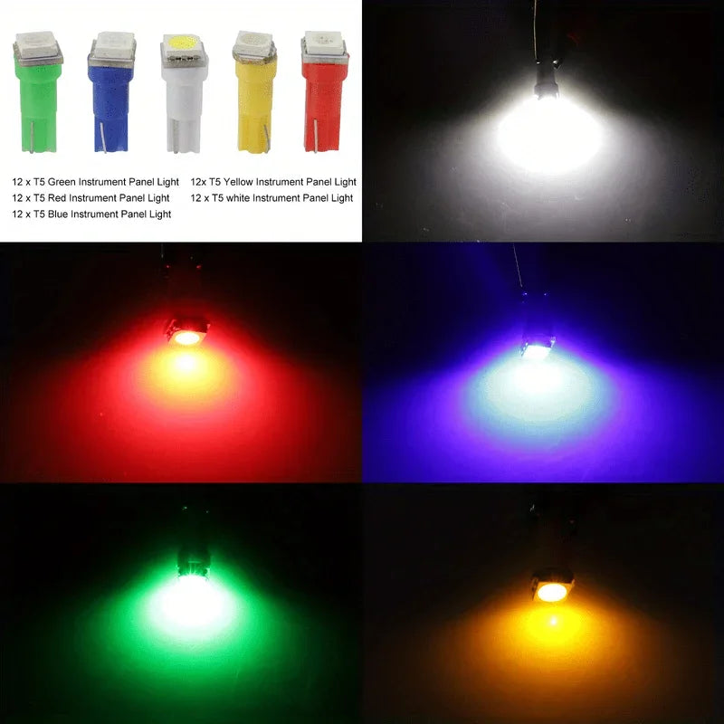 70PCS t5+t10 5050 Smd Instrument Panel Cluster Dash Indicator