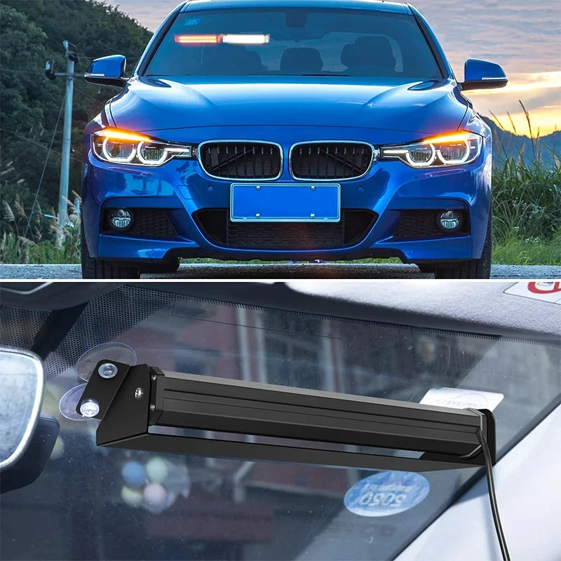 Cob Emergency Flasher Strobe Front Windshield Suction Cup Day