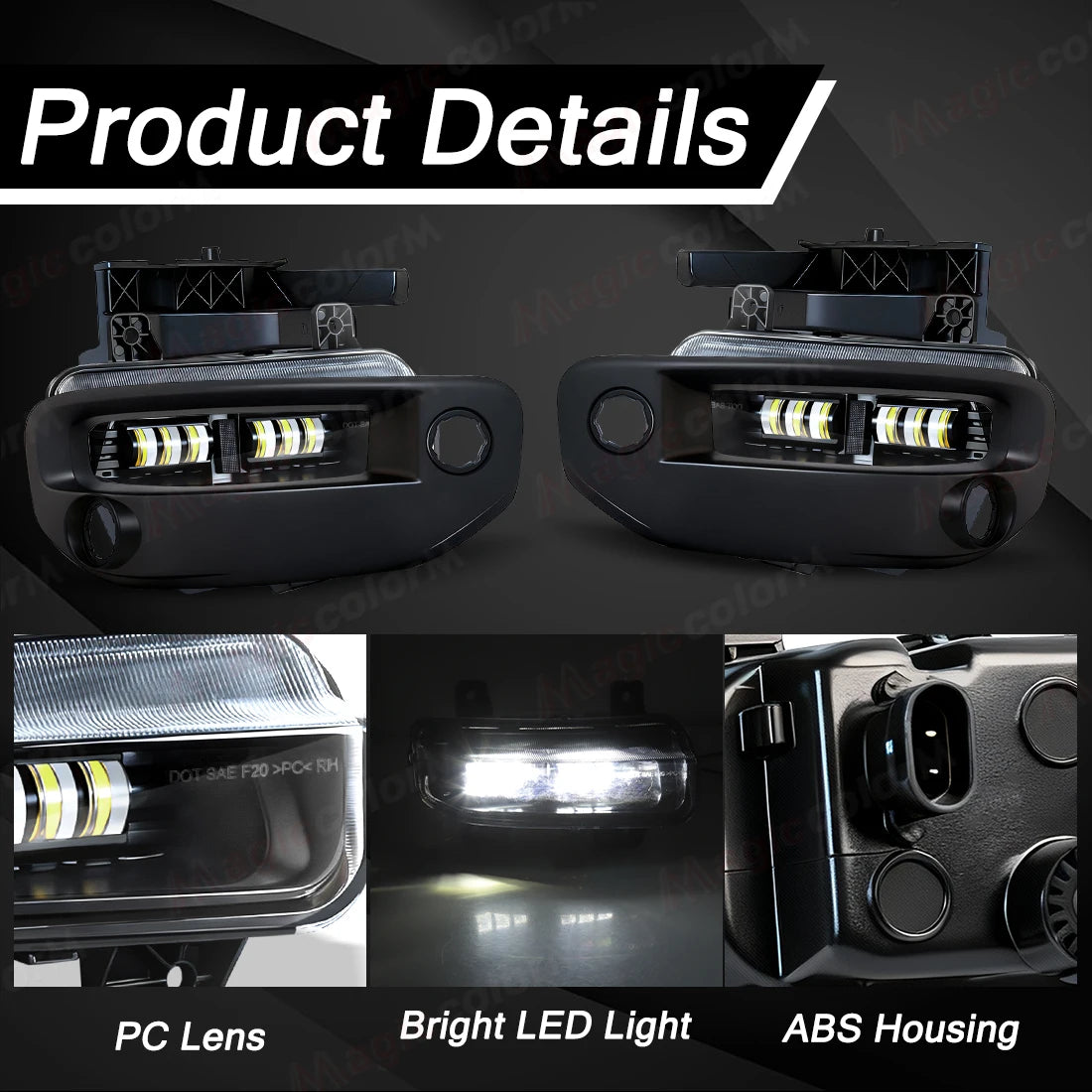 For Dodge Ram 1500 2019 2020 Fog Lamps 2021 2022 2023 Drl