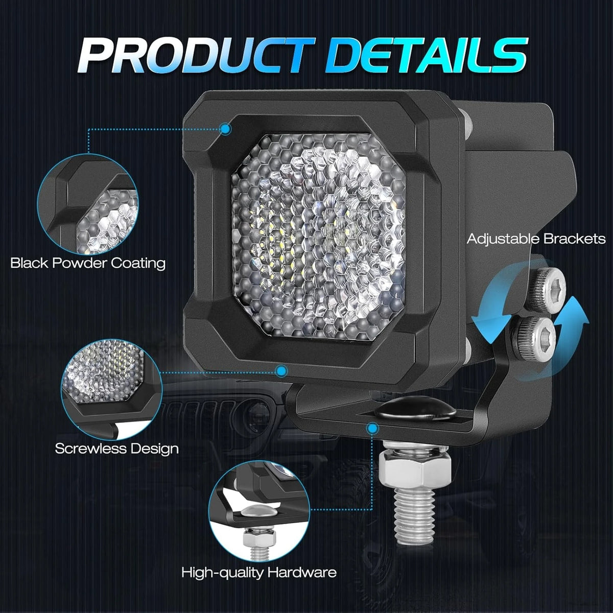 Inch Pod 1PC 2PCS 50W Cubes Offroad Driving Roof