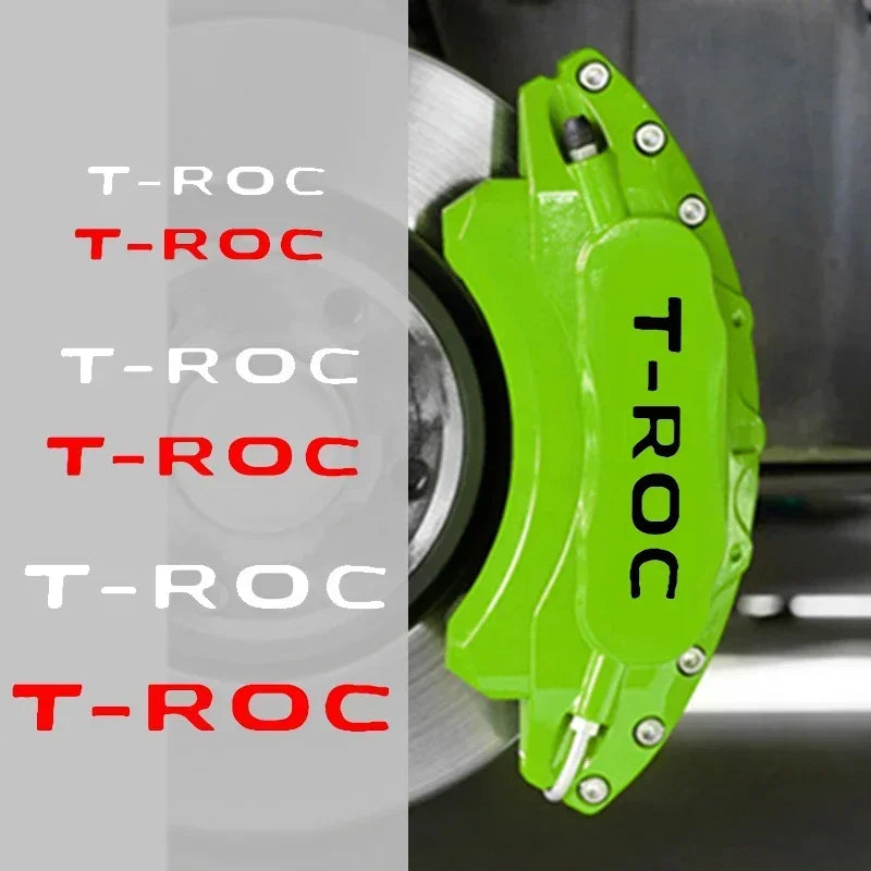For Volkswagen T-ROC Logo Body Decals 6PCS Caliper Sticker Tire