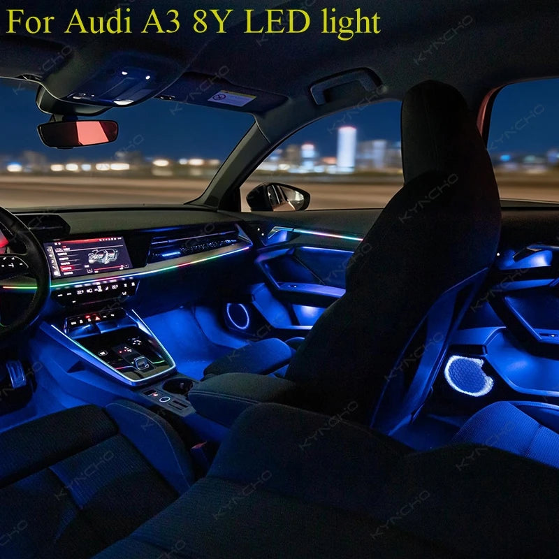 For Audi A3 8Y RGB Bluetooth Colors Ambient Kit APP Control