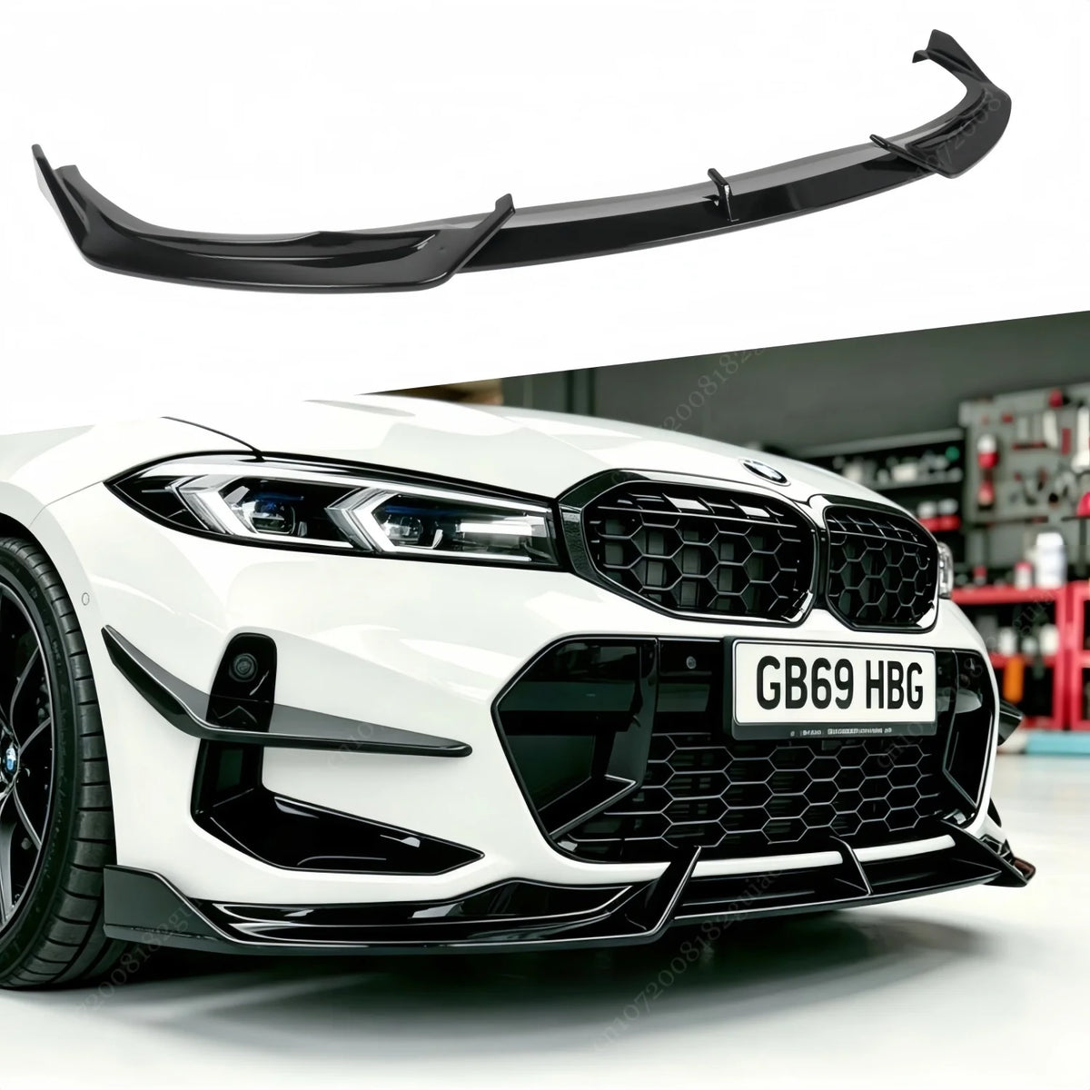 For BMW G20 G21 Lci M Gloss Black Front Bumper Lip Splitter