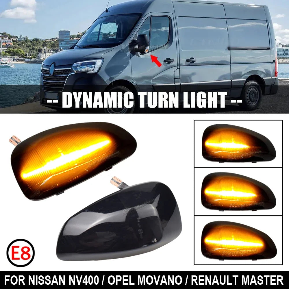 For Renault Master MK3 Vauxhall Opel Dynamic Rearview Side
