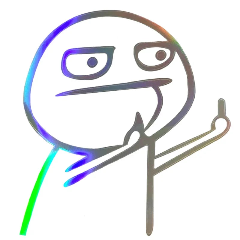 10.5x12cm Creative Funny Stickers Middle Finger Windshield Door