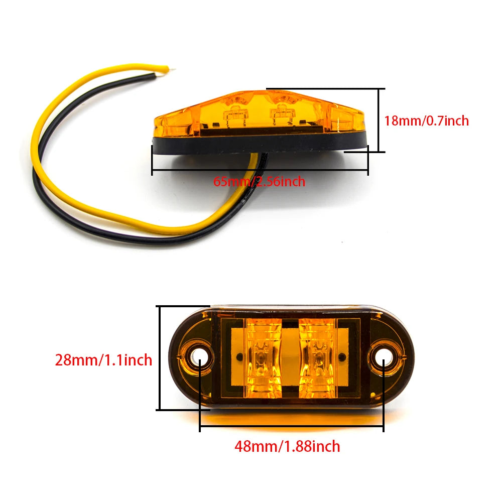 6X 8X 10X 12V 24V Side Marker Warning External