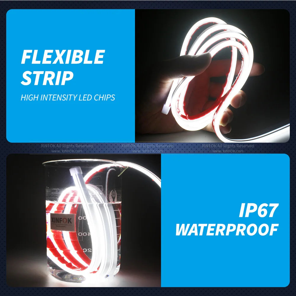 180CM Hood Strip 150CM Engine Guide Bar Headlights Daytime