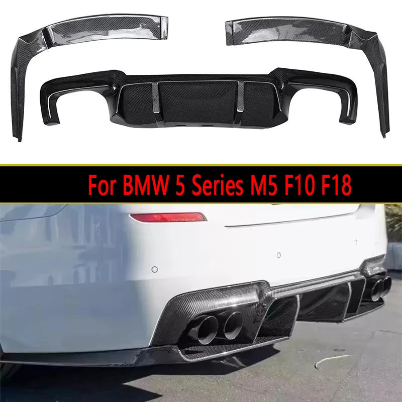 For BMW 5 Series M5 F10 F18 Carbon Fiber Rear Bumper Diffuser