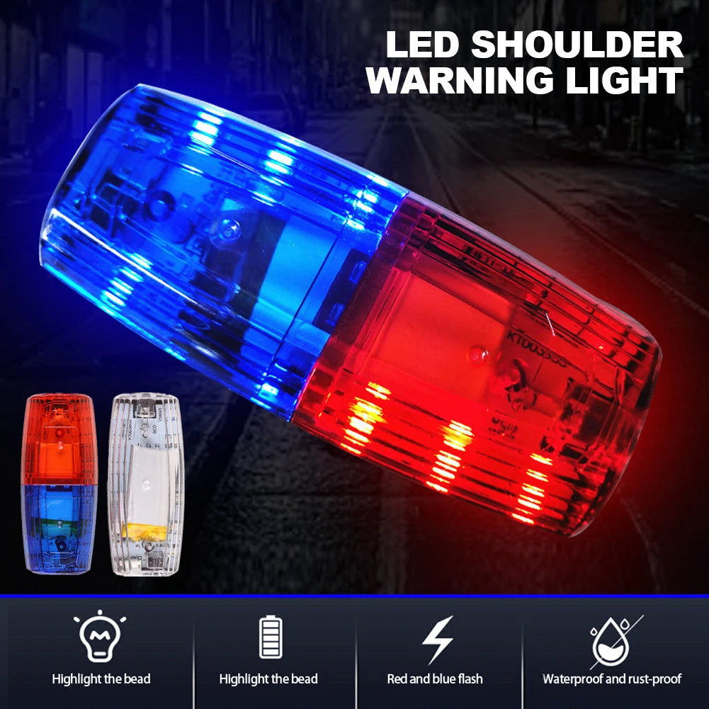 USB Rechargeable Clip White Lighting Red Blue Shoulder Tool