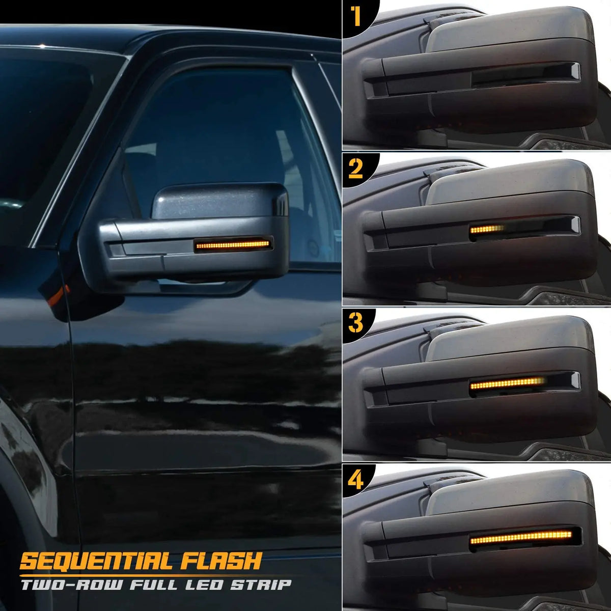 For Ford F-150 F150 2009-2014 Raptor Sequential Side Mirror Turn