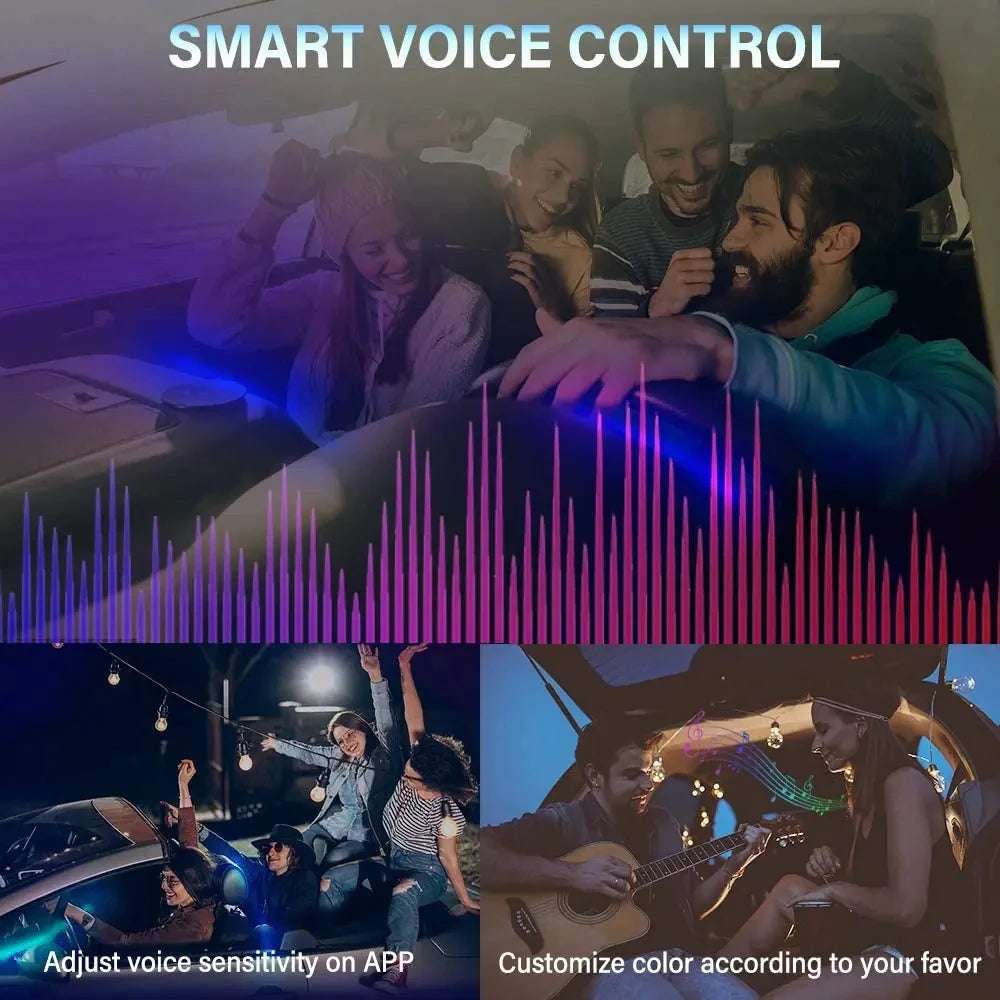 5M RGB Interior Ambient Strip Support APP Control Invisible