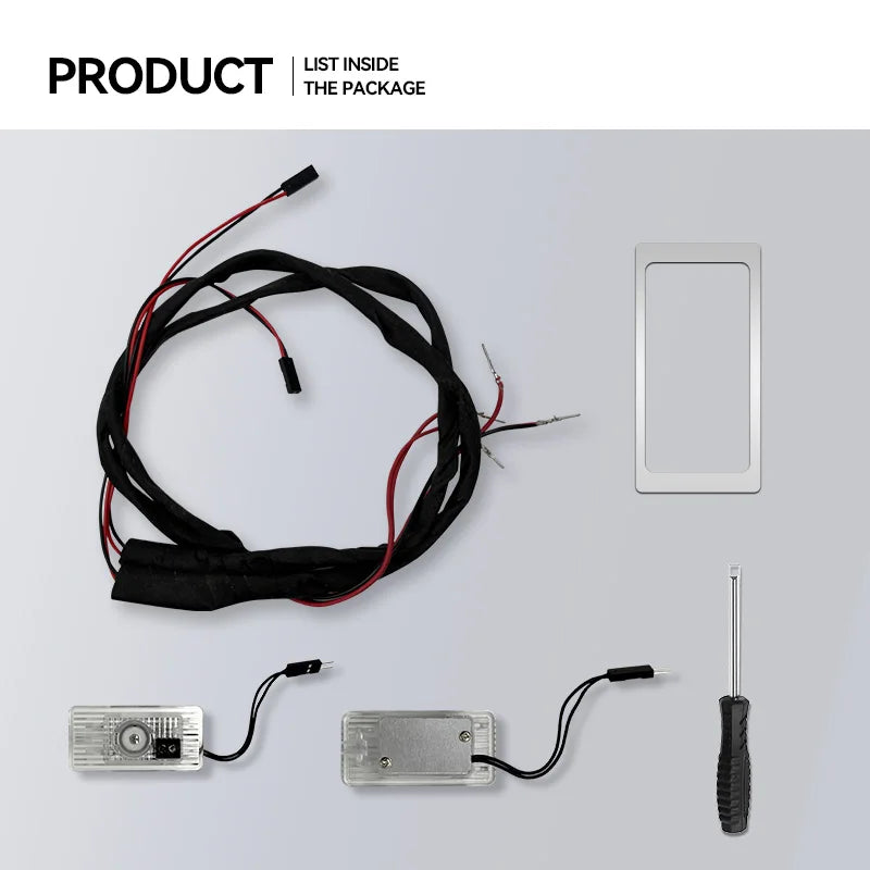 2PCS Badge Welcome Installation Door Projector Lamps Kits Icon