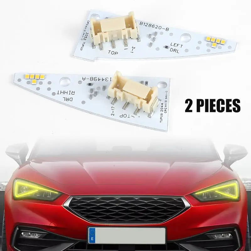For SEAT Leon Cupra 5F MK4 Amber Red Daytime Running Drl Boards