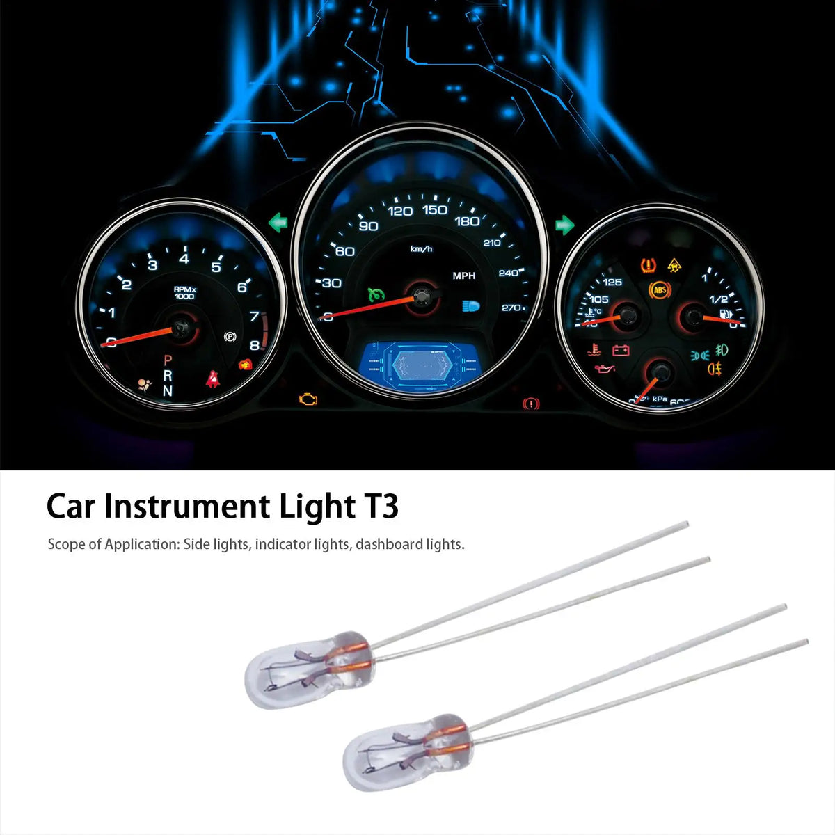 10PCS Set Dashboar Instrument Dash Bulbs Indicator