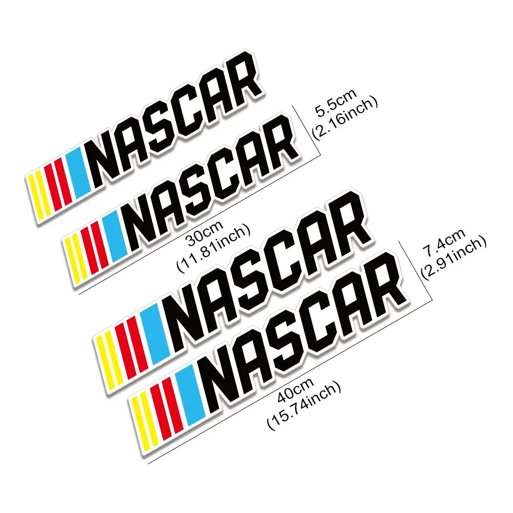 2PCS Nascar Racing Sticker Body Bumper Windows Motorcycle Laptop