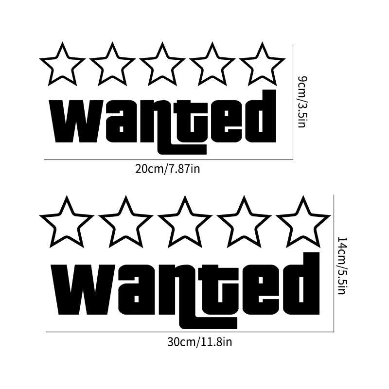 For Rear Windshield Window Glass Auto Wanted Pentagram Stickers