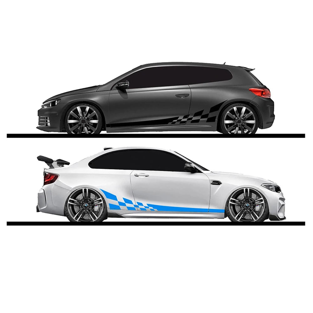 For Auto Body Hood Universal Fit 2PCS Vinyl Wrap Film Racing