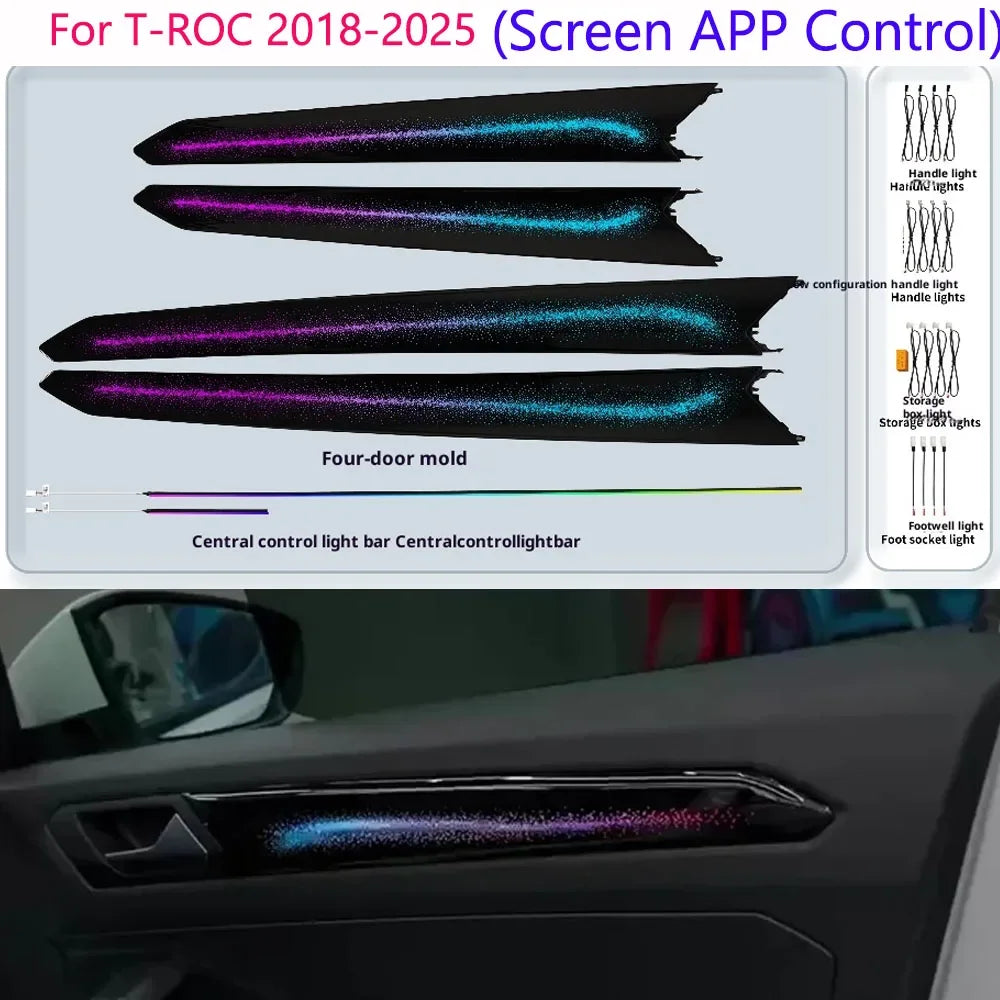 For T-ROC 2018-2025 Ambient Light Atmosphere Atmosphere