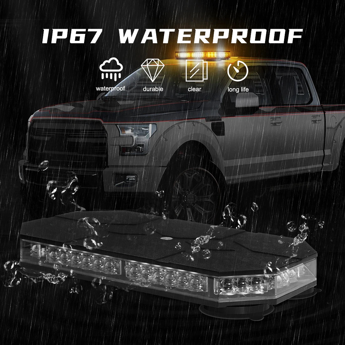 12V 24V Roof Strobe Emergency Warning Safety Magnetic Mount