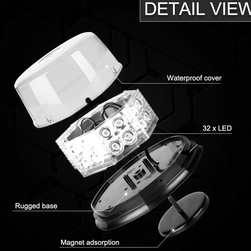 Green Engineering Trucks Trailer Magnet 32LED Beacon Flashing