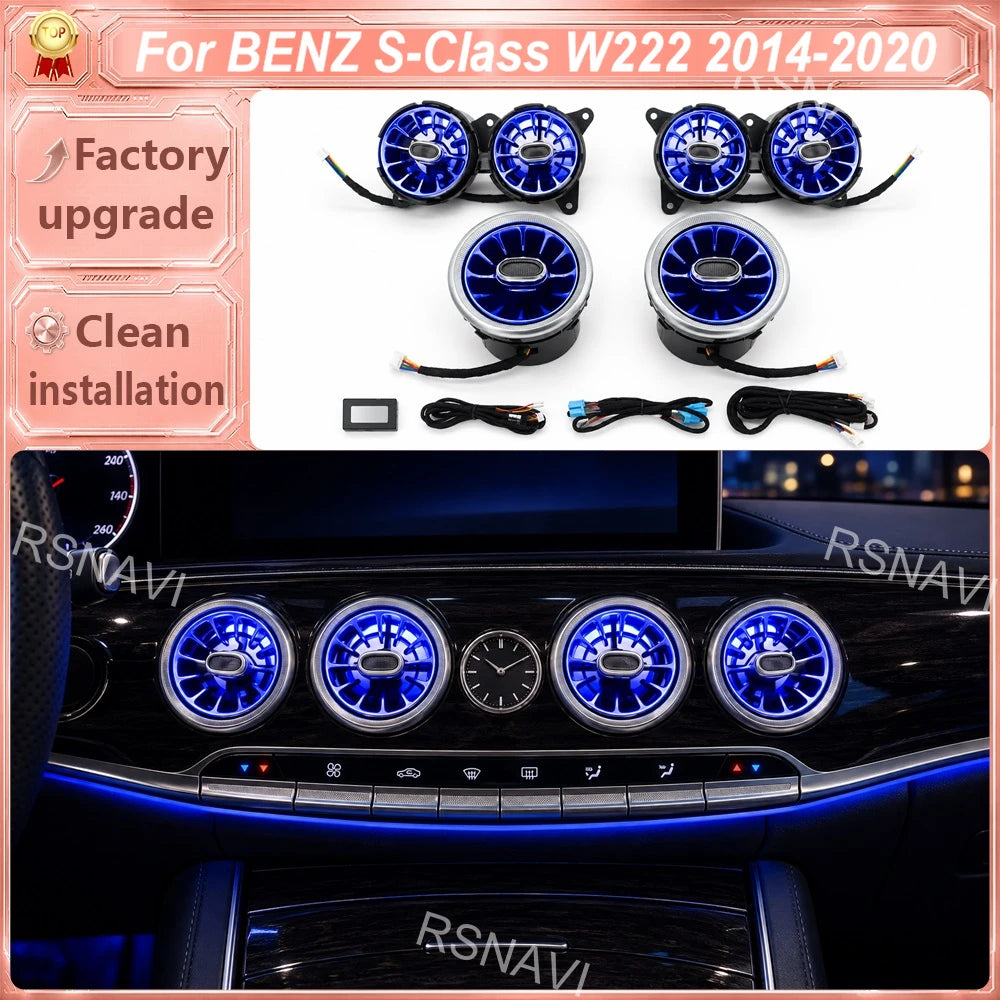 Front Dashboard turbine-style Air Vents Ambient Lighting