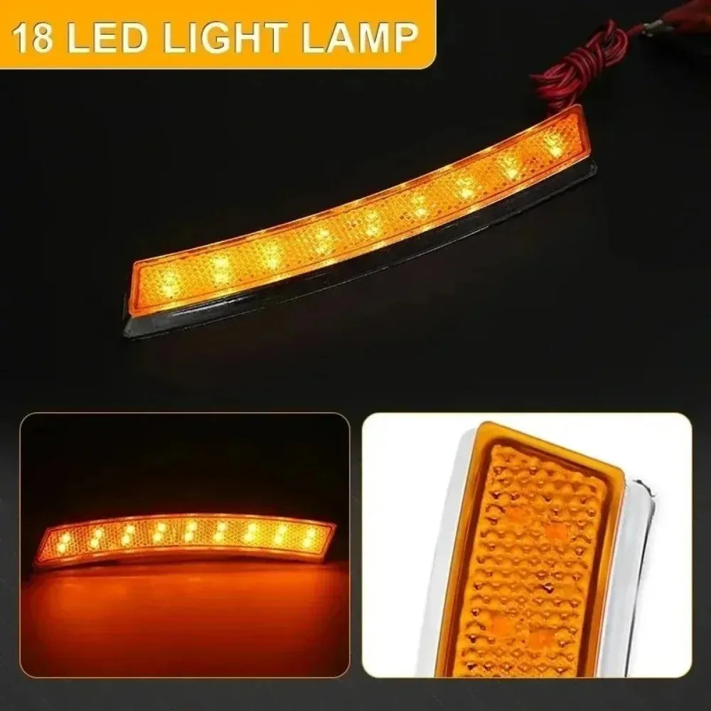 For Marker Light 18 LED Yellow 12V Red Wheel Eyebrowled Side