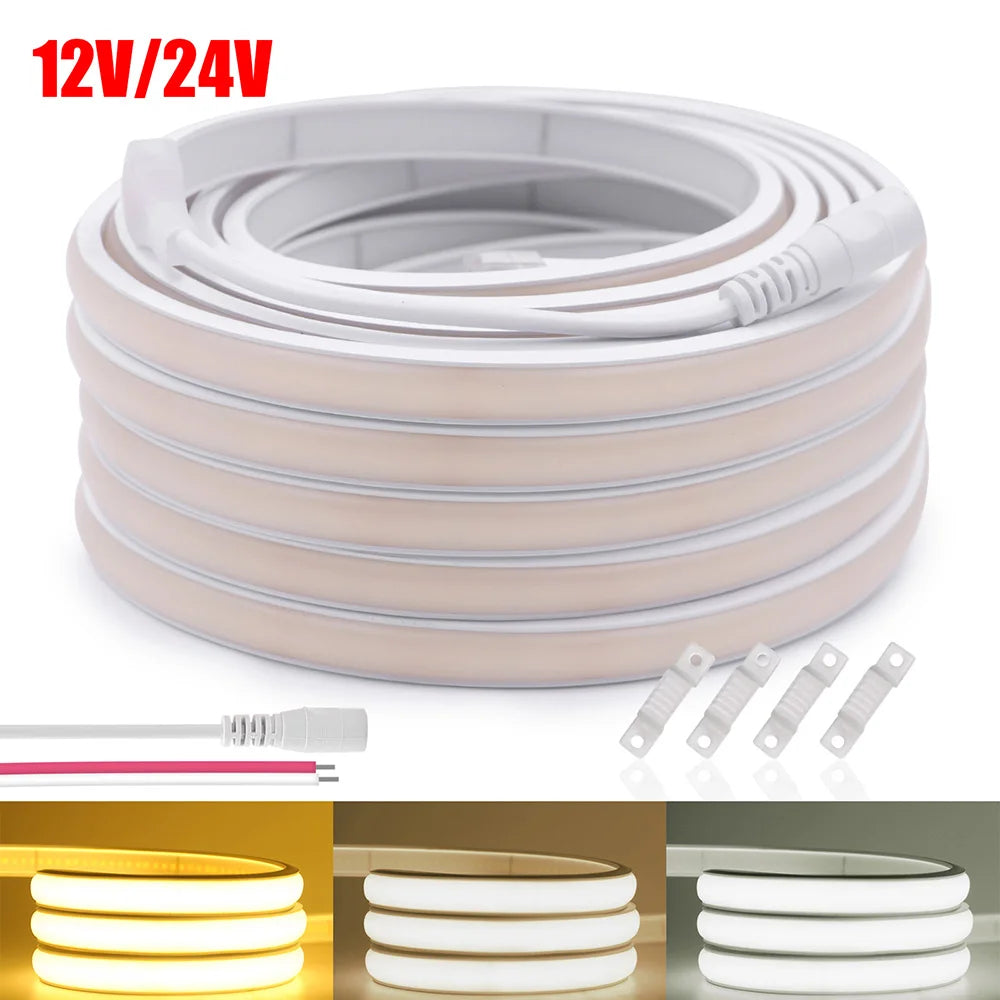 Dc 12V 24V Cob Strip Neon Dimmable 320LED M