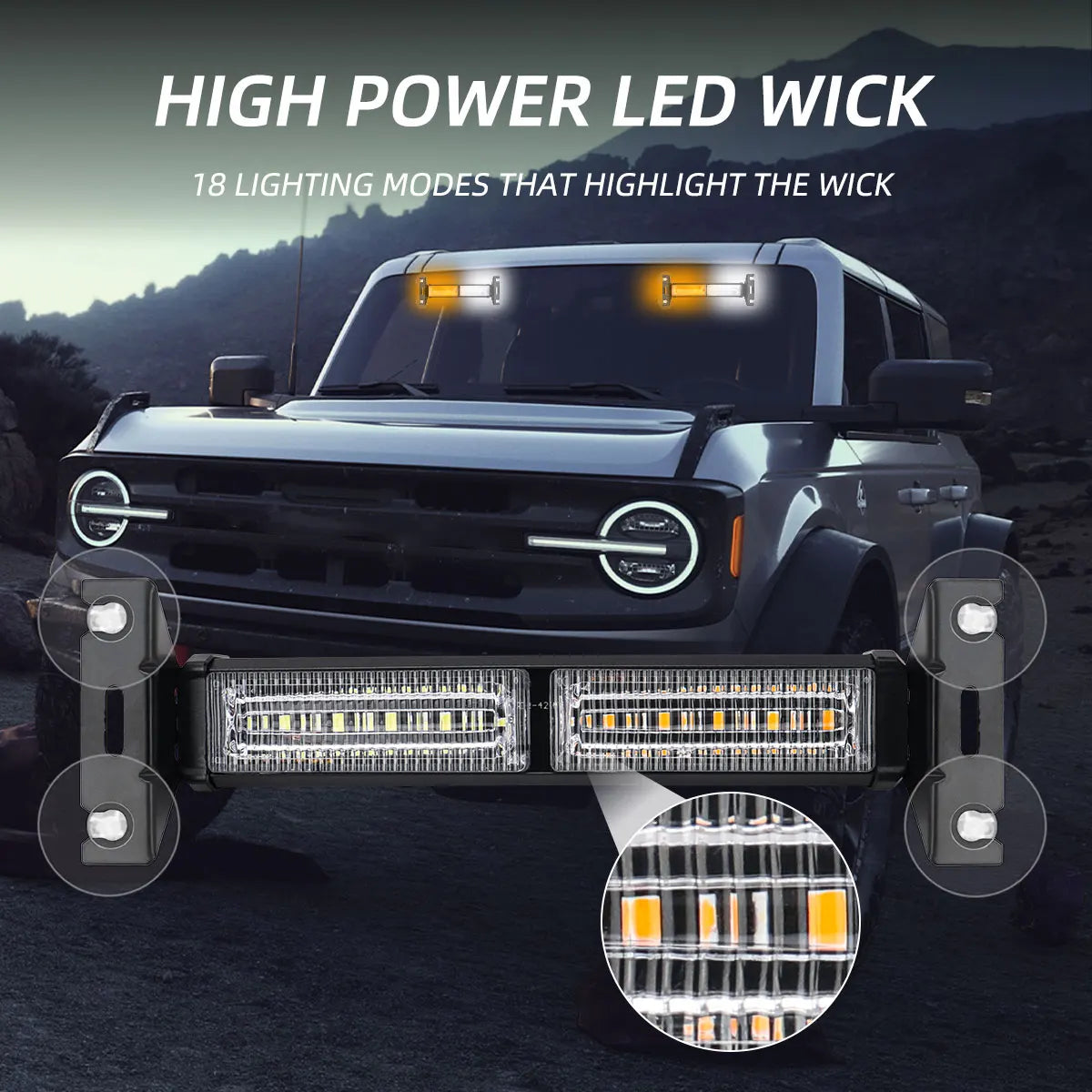 For Automobiles Trailers 30LED Emergency Strobe Amber Flashing