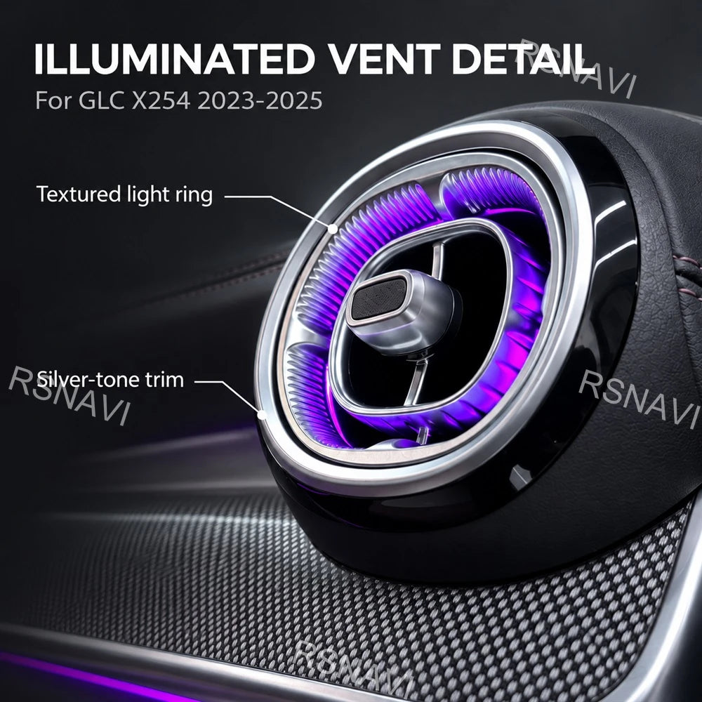 turbine-style Front Air Vents Ambient Lighting Compatible