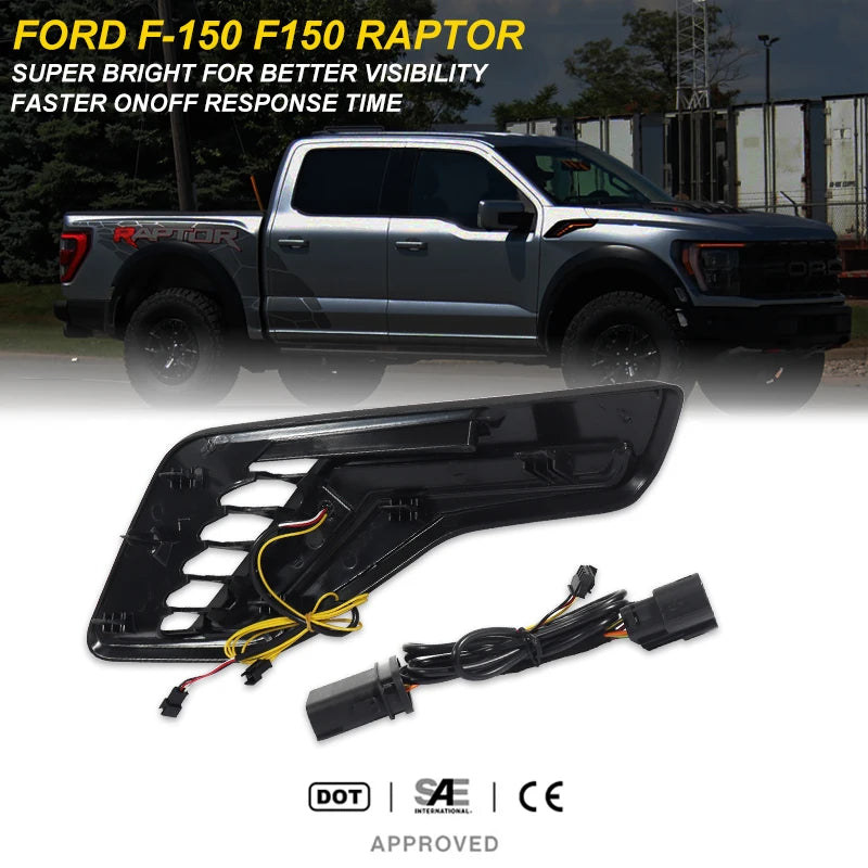 For Ford F-150 F150 Raptor Pickup Ijdm Front Fender Hood Side
