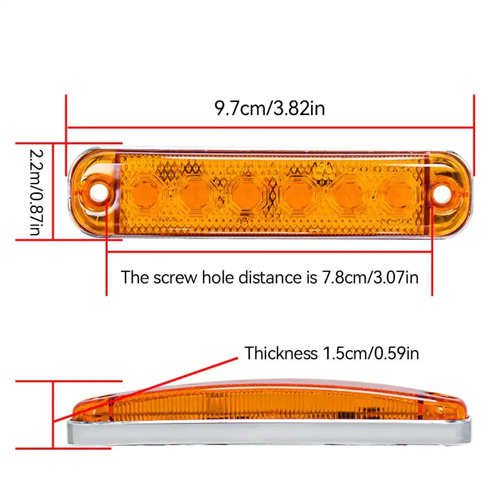 6LED Super Bright Front Rear Side Marker 12v-80v Clearance