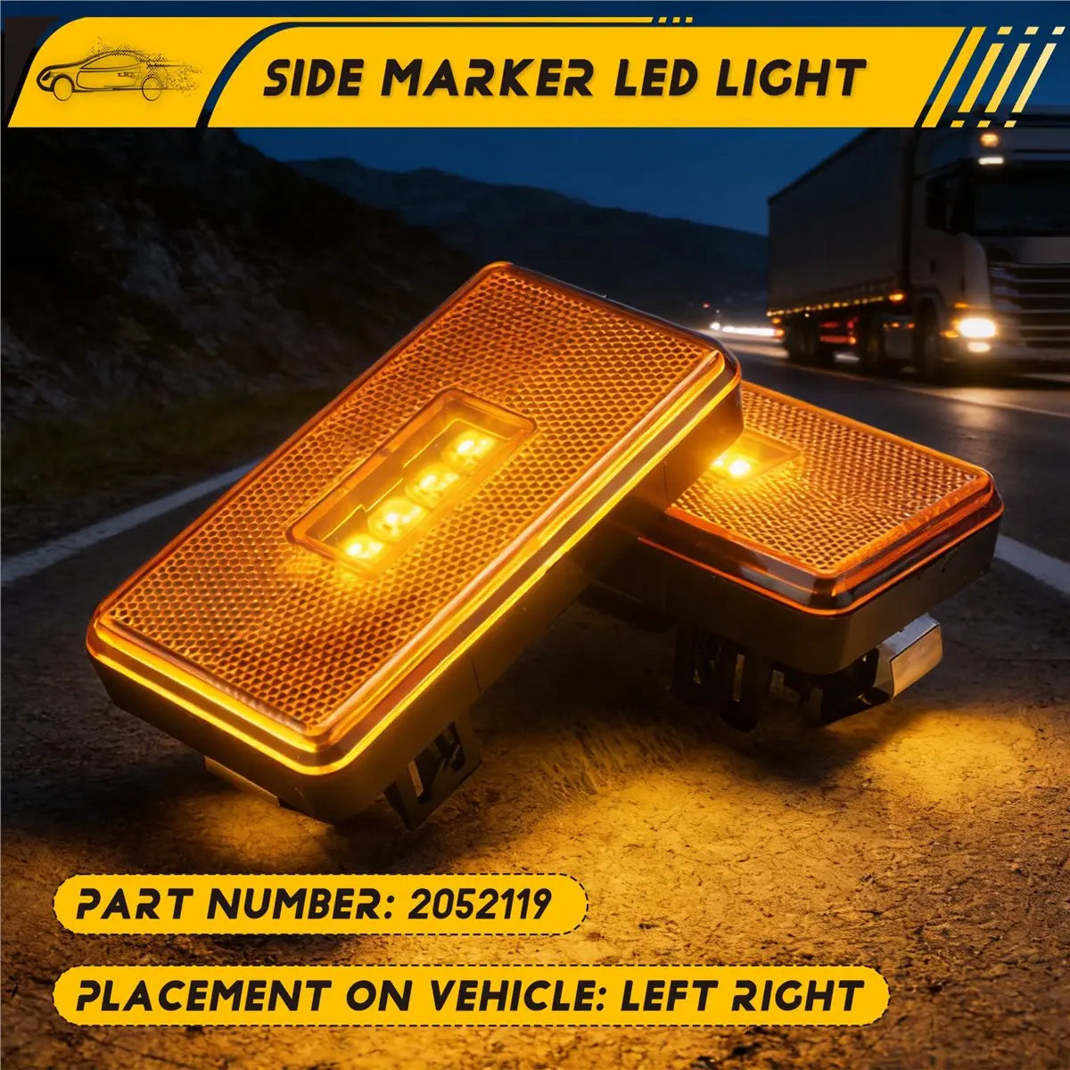 For 5 6 Series P R Compatible 2PCS 24V Truck 4LED Side Marker