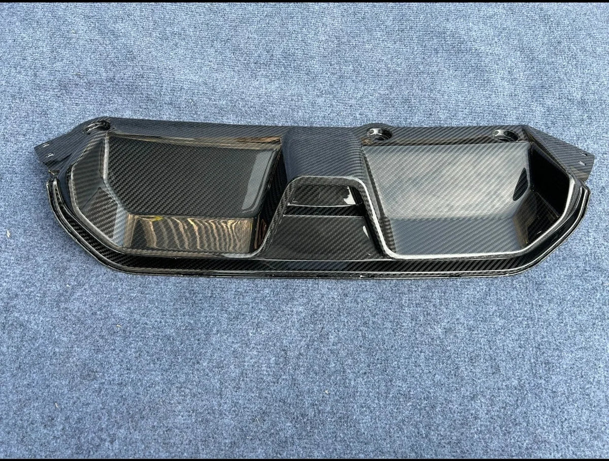 For BMW Real Dry Carbon Fiber Rear Bumper Diffuser Lip Spoiler