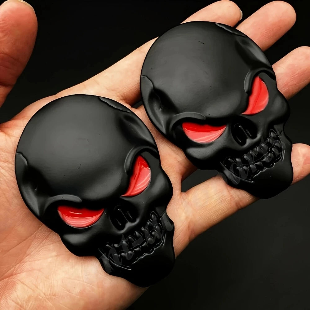 2PCS Skull Pirate Skeleton Buccaneer Head 3D Metal Body
