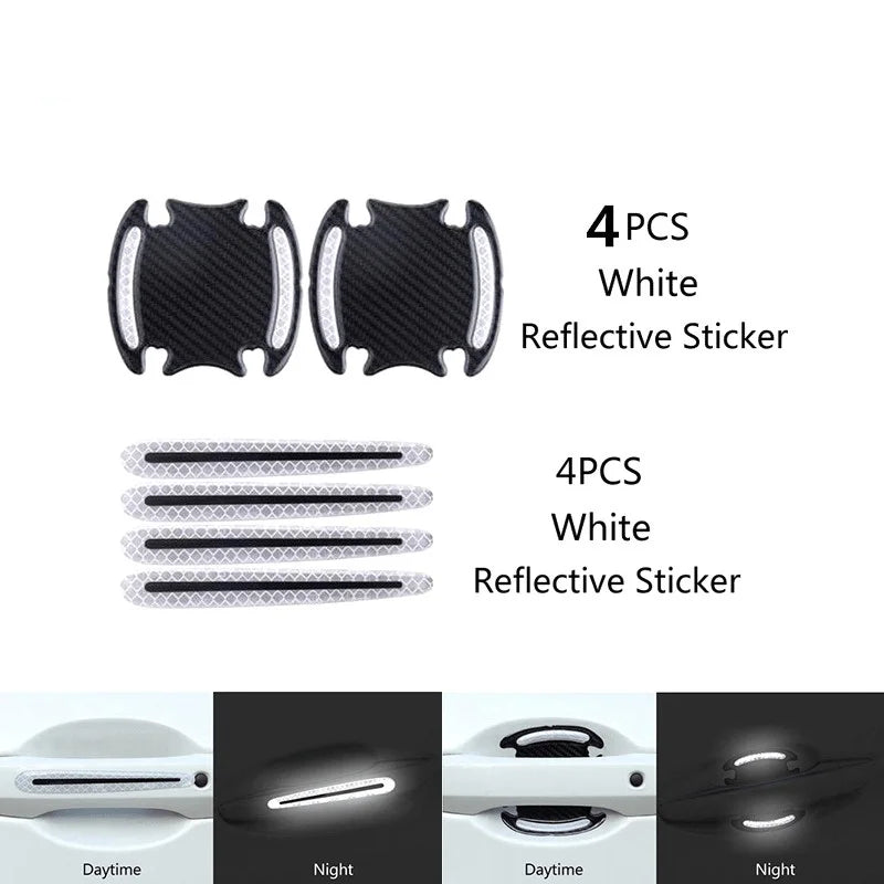 8pcs3d Carreflective Sticker Tape Reflector Fender Warning