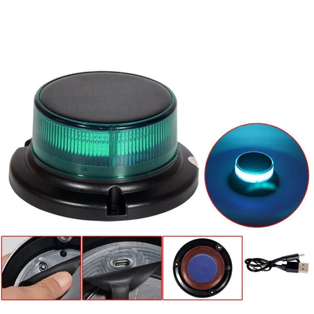 Waterproof Solar Powered Rotating Strobe Portable Design