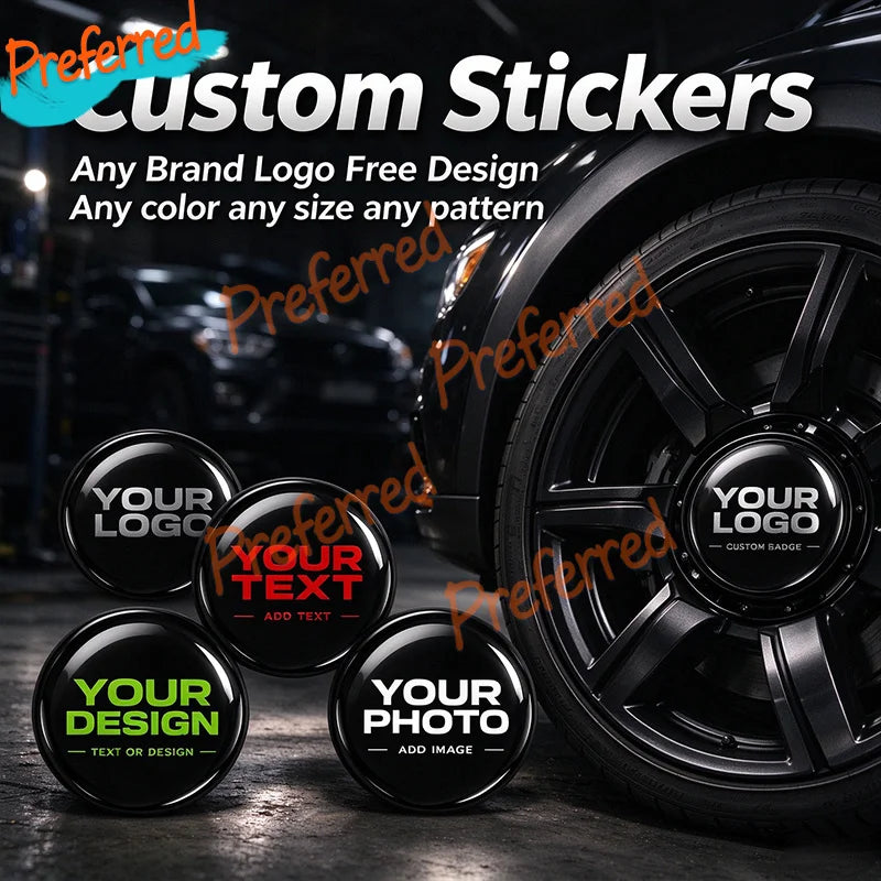 For Wheel Hubs 3D Silicone Sticker Custom Logo Name Decals