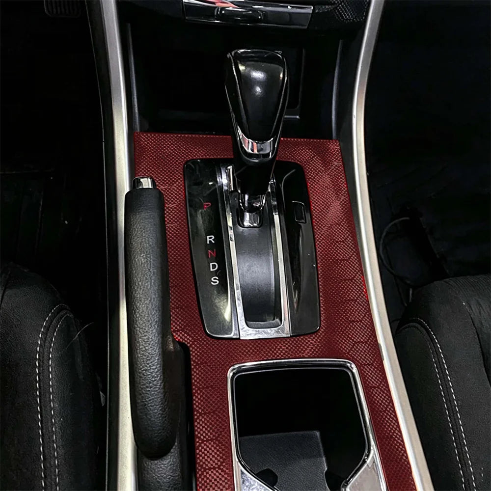 Dark Red Hexagon Forged Carbon Fiber Vinyl Sticker Self
