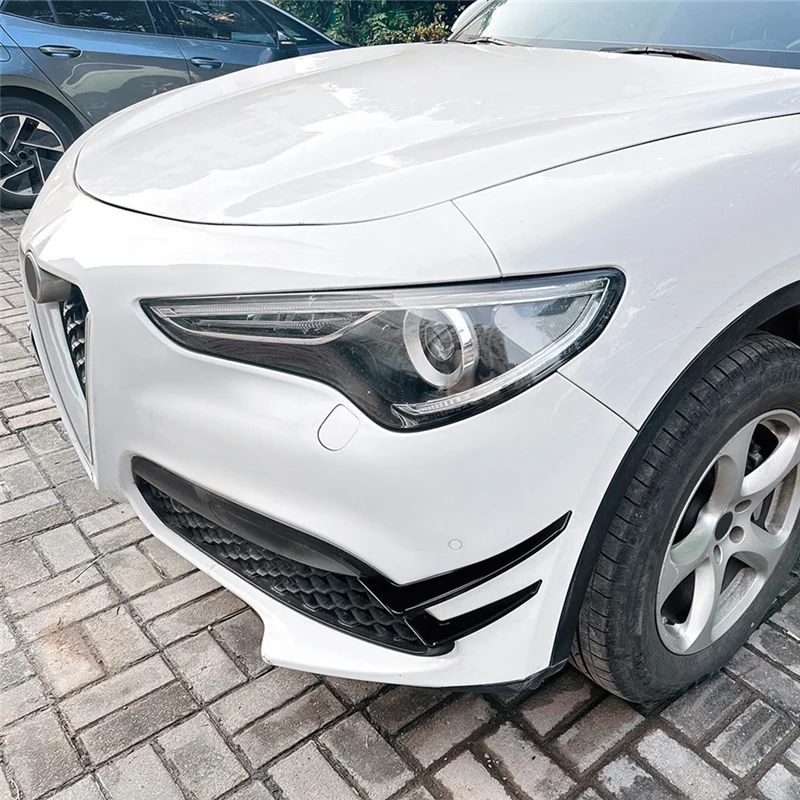 For Alfa Romeo Stelvio 2017+ Glossy Front Bumper Spoiler