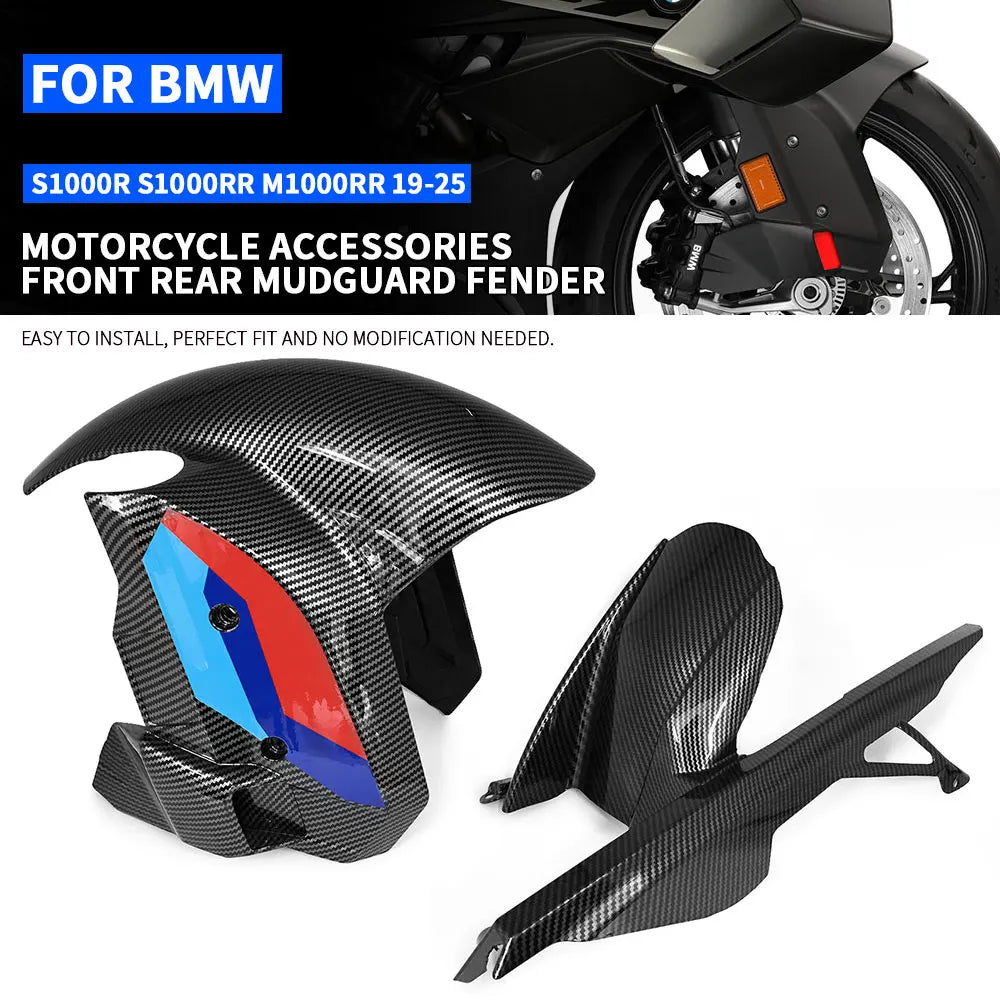 Carbon Look Front Rear Mudguard Fender Chain Guard Fit