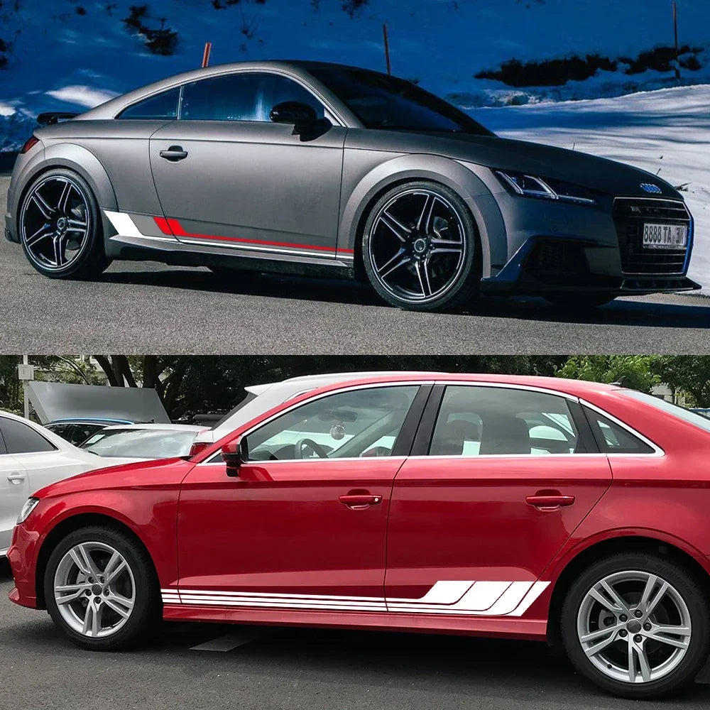 For Audi Tt 8N MK1 MK2 Door Side Skirt Sticker Body Long Stripes