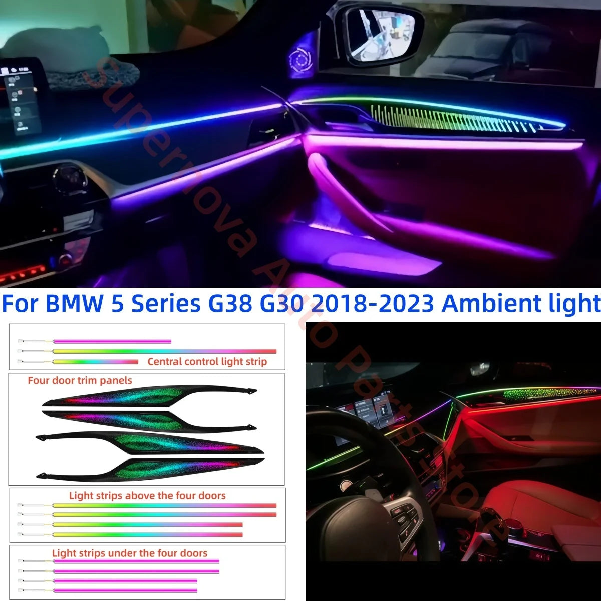 For BMW 5 Series G38 G30 2018-2023 Dynamic Ambient Interior